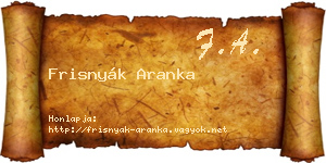 Frisnyák Aranka névjegykártya